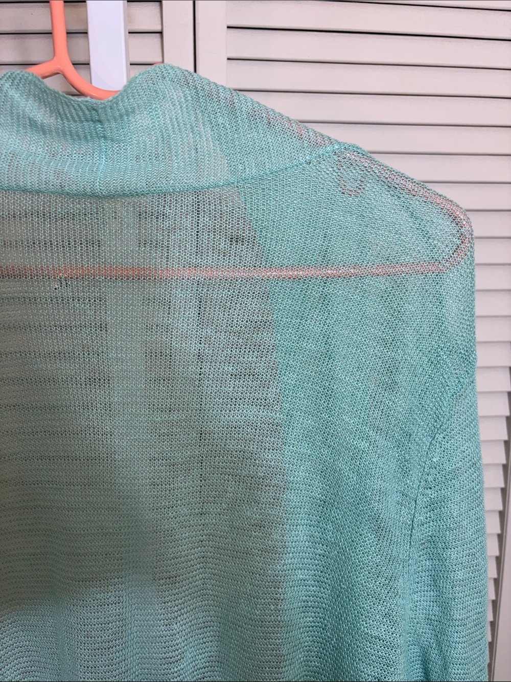 Eileen Fisher 100% Linen Aqua Open-Front Draped Cardigan 2X - Picture 8 of 13